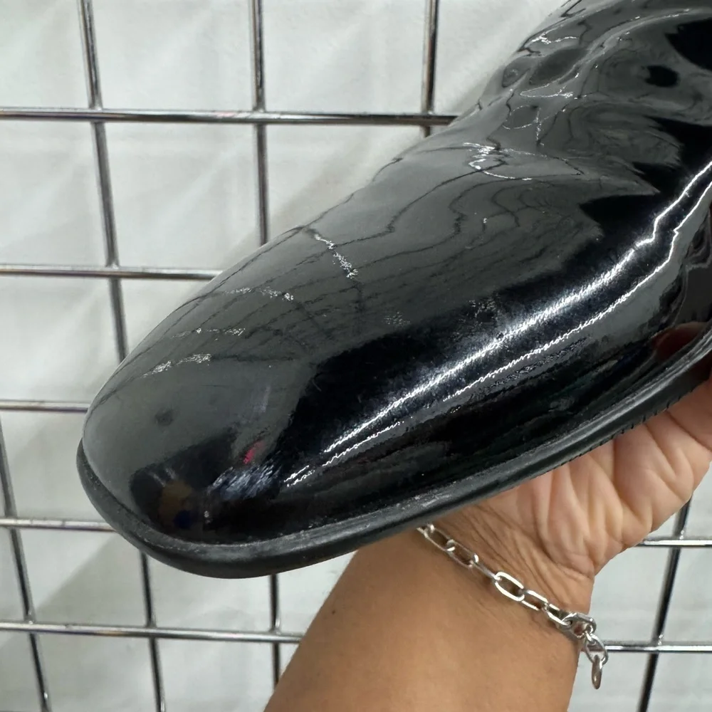 Prada Black Patent Leather Mens Loafers Size 11 Italian Luxury Shoes